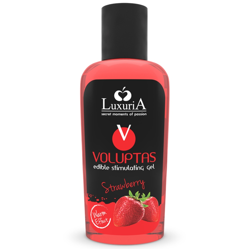 Gel de massage comestible chauffant à la fraise – Voluptas