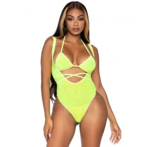 Haut de bikini cache-cœur en maille strass Leg Avenue