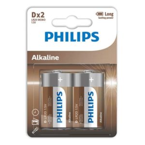Piles D alcalines Philips LR20 – Énergie fiable et durable