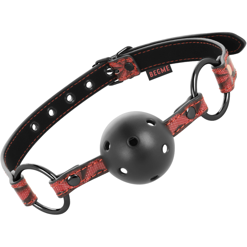 Bâillon respirant cuir vegan BEGME – Pour jeux BDSM consensuels