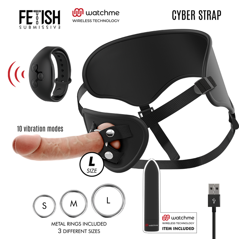 Cyberstrap Harnais Réaliste Vibrant avec Technologie WATCHME