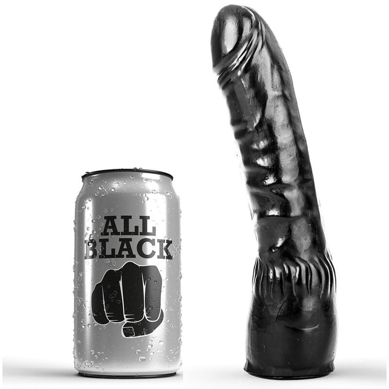 Gode réaliste incurvé All Black – Plaisir sculpté pour ton corps