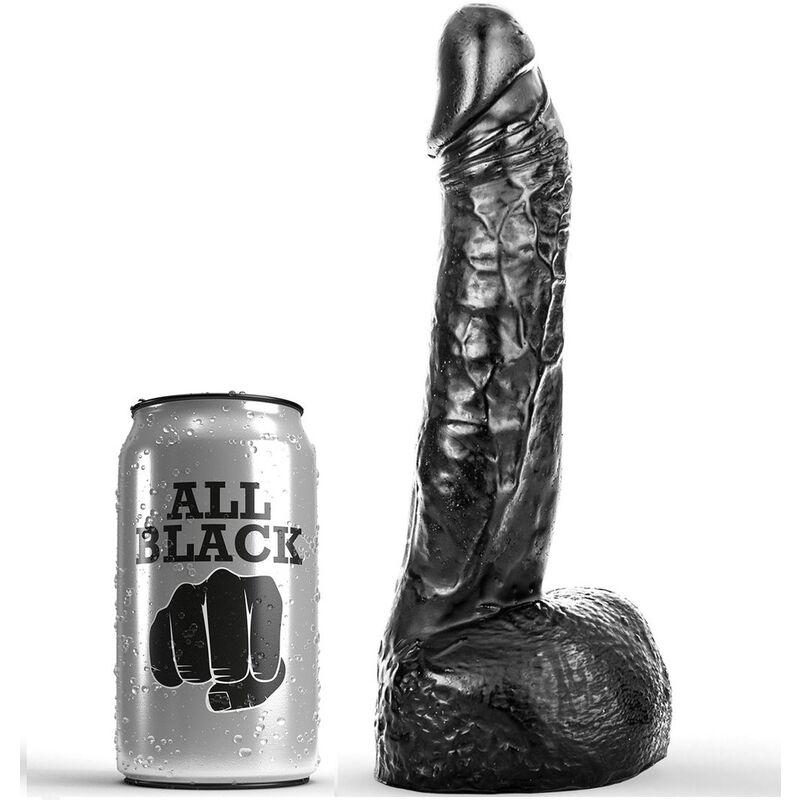 Gode réaliste All Black – Plaisir intense en solo ou à deux
