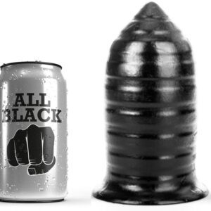 <strong>Buttplug anal nervuré All Black</strong> pour sensations intenses