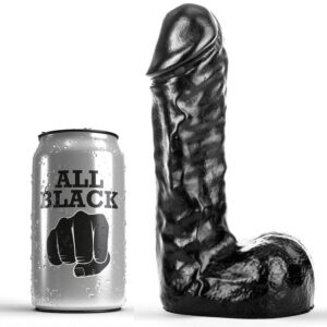 Gode All Black veiné flexible pour double plaisir anal ou vaginal