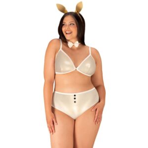 Costume sexy lapin doré Neo Goldes Obsessive XXL