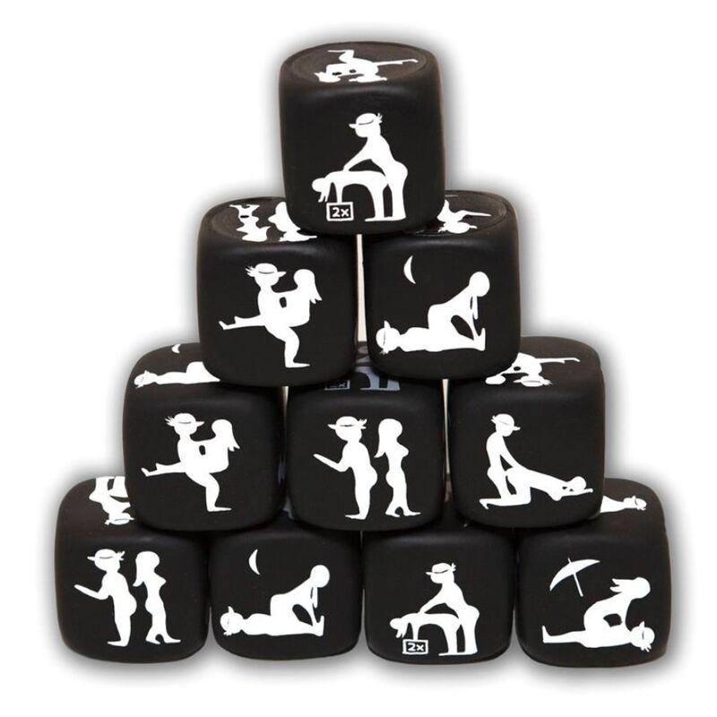 Dés de posture érotique noirs – Jeu sensuel et spontané