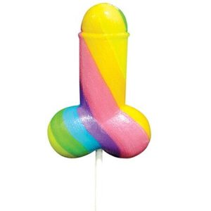 Sucette pénienne arc-en-ciel multicolore – plaisir sucré et coquin