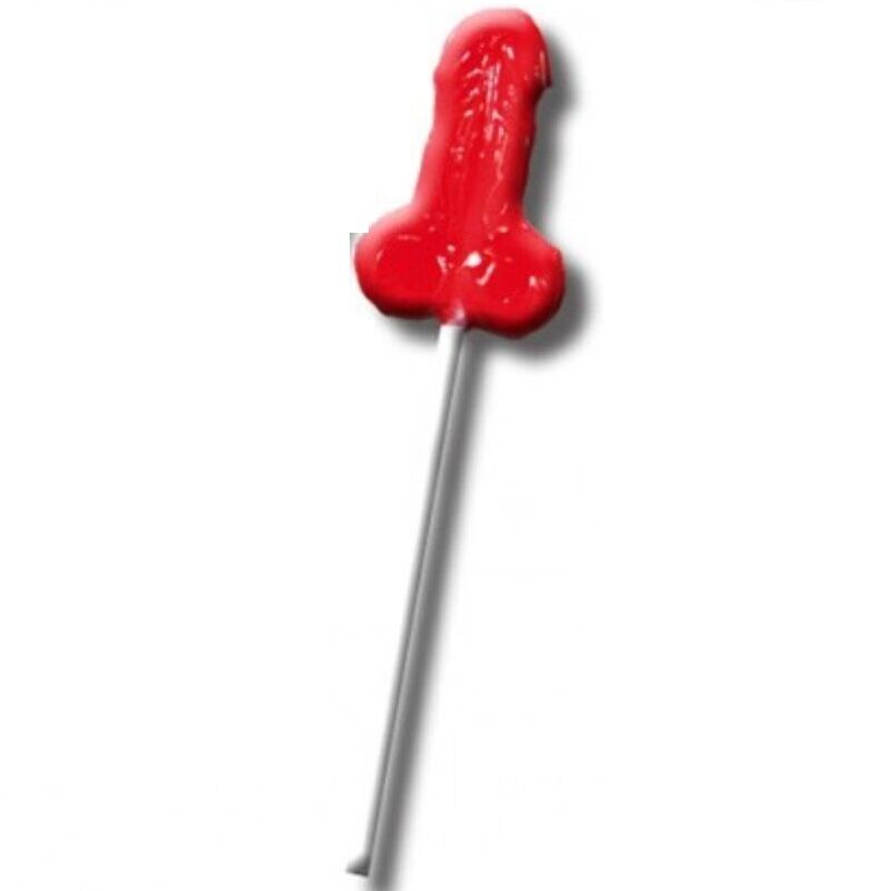 Sucette en forme de pénis saveur fraise – plaisir sucré et osé