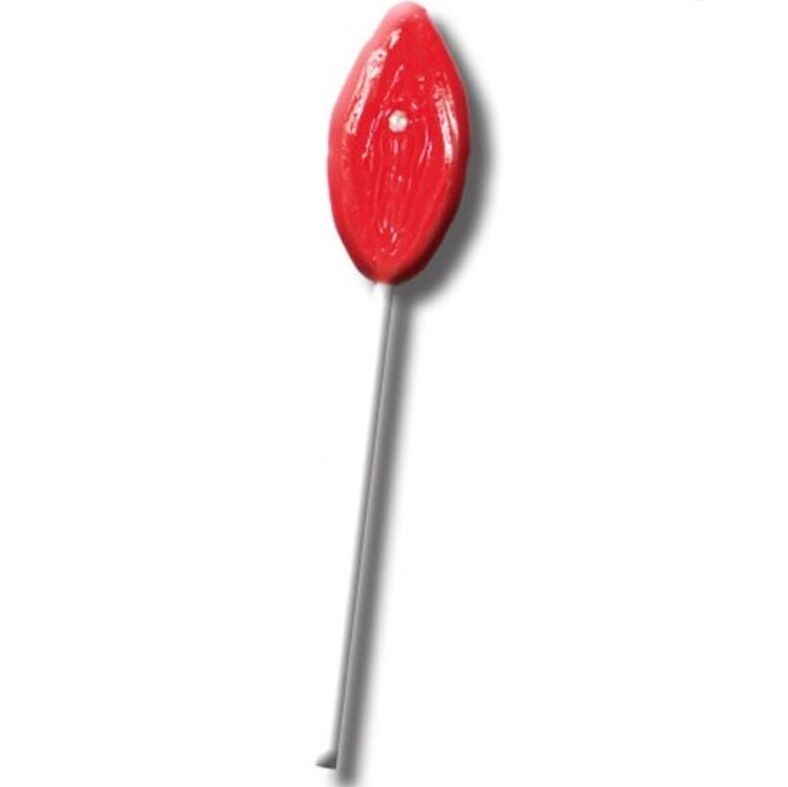 Sucette en forme de lèvres saveur fraise – plaisir sucré et coquin