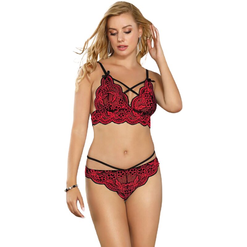 Ensemble lingerie Subblime rouge et noir – Dentelle sensuelle