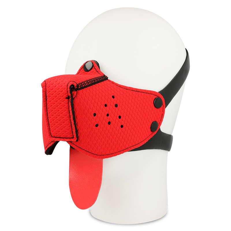 Masque fétichiste chien rouge Ohmama – Accessoire BDSM audacieux