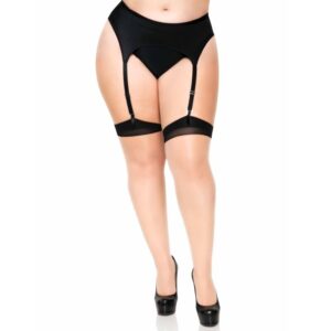 Cuissardes transparentes deux tons nude et noir - Taille Plus