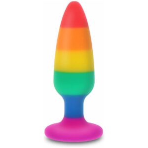 <strong>Plug anal arc-en-ciel large</strong> en silicone – Explore ton plaisir avec fierté