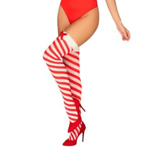 Collants rayés sensuels Kissmas - Lingerie festive Obsessive