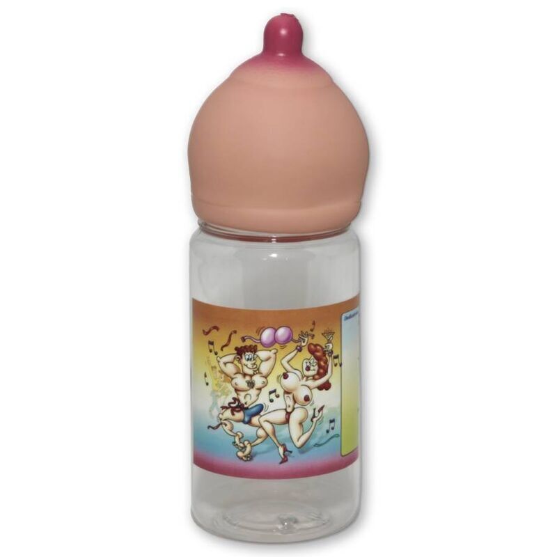 Bouteille en forme de sein pour soirée coquine et humoristique