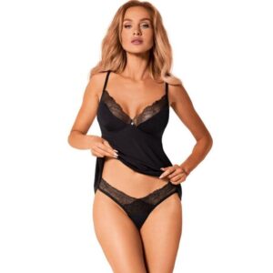 Ensemble lingerie Bella Rou Obsessive : élégance noire et sensualité florale