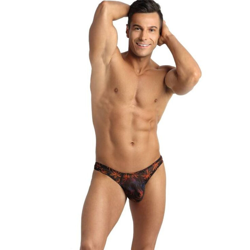 String homme en tulle noir imprimé – séduction raffinée par Anais