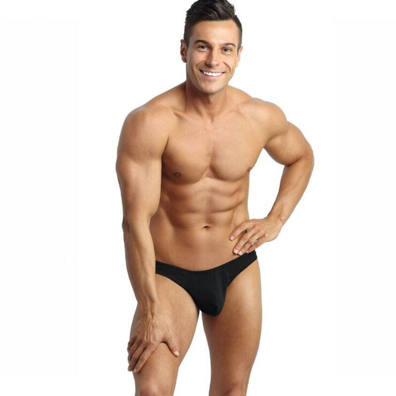 String pour homme en microfibre noire ultra confortable