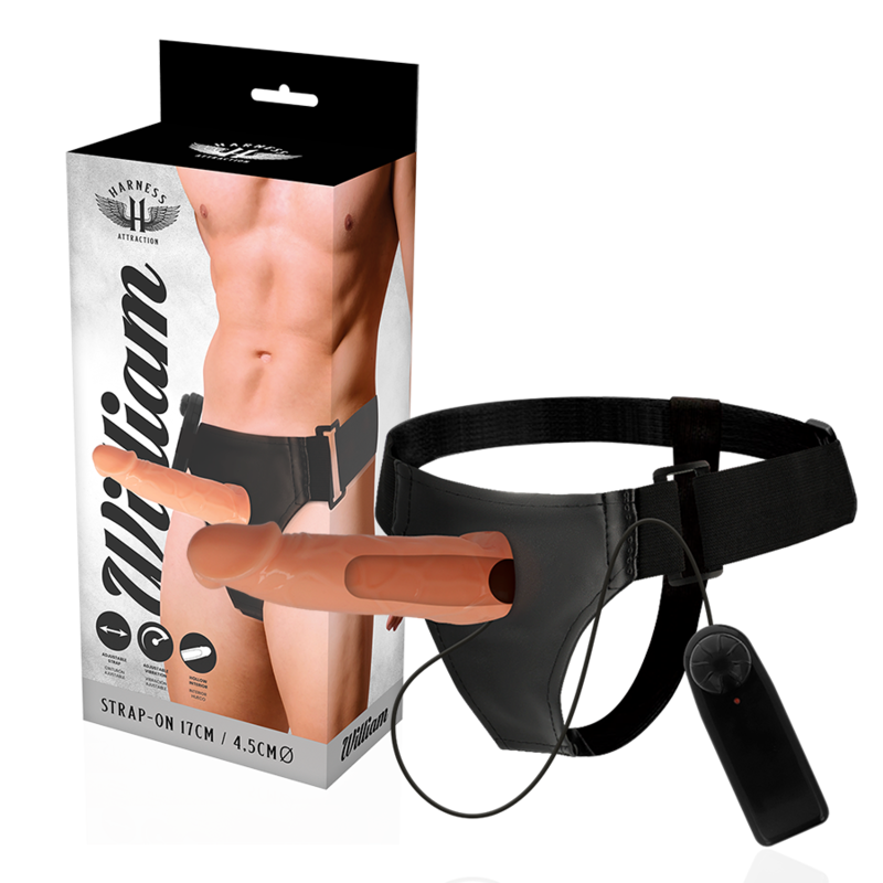 Harnais creux réaliste avec vibromasseur - Collection Harness Attracion
