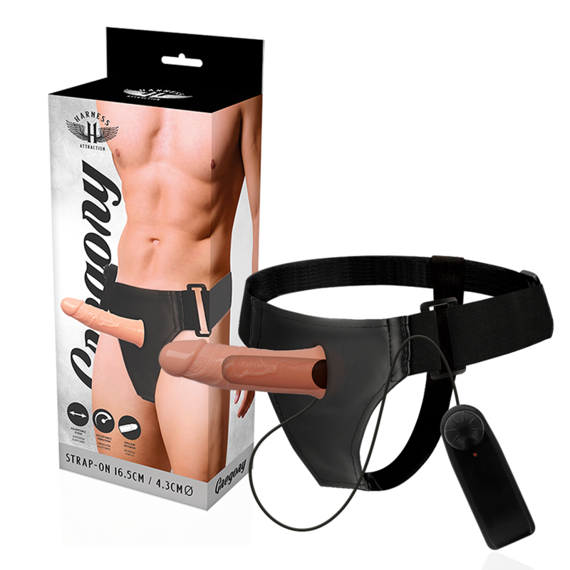 Harnais creux réaliste avec vibromasseur – Extase garantie