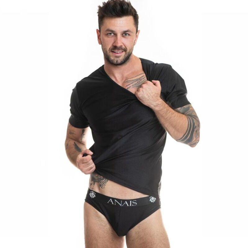 T-shirt sexy microfibre noire ajustée – Anais Apparel