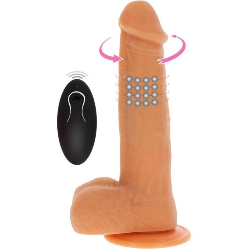 <strong>Gode réaliste vibrant avec perles rotatives Get Real Naked</strong>
