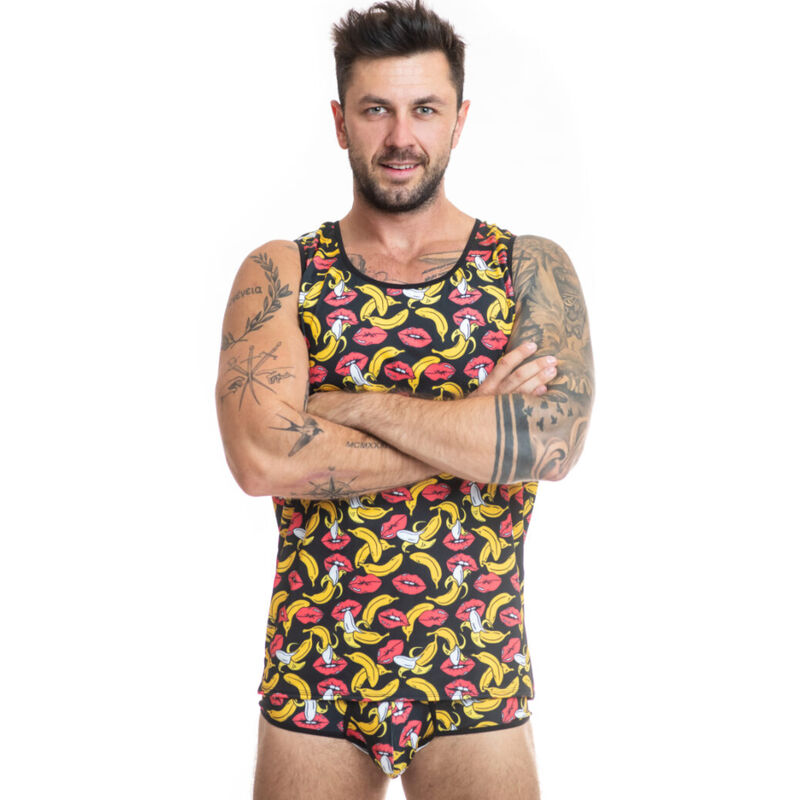 Banane Anais : Body Lycra Sexy Imprimé Bananes pour Homme