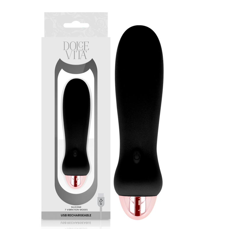 Vibromasseur rechargeable en silicone Dolce Vita Black Five