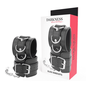Menottes BDSM en cuir noir élégantes et ajustables