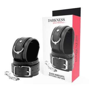 Menottes élégantes en cuir PVC pour jeux BDSM raffinés