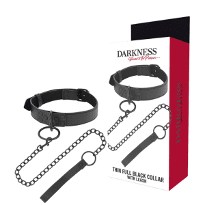 Collier BDSM en néoprène avec laisse - Contrôle et élégance