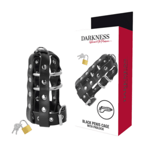 Cage de chasteté Darkness en cuir végétalien
