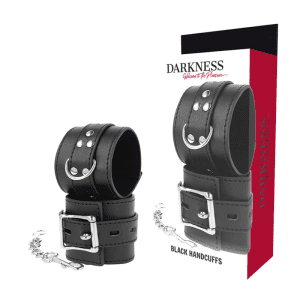 Menottes en simili cuir Darkness – Élégance sensuelle et soumission chic