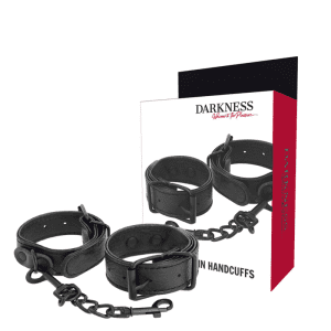 Menottes Bondage Élégantes en Similicuir Noir - Accessoire BDSM Sensuel