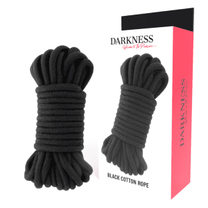 Corde japonaise en coton noir pour jeux de bondage intimes