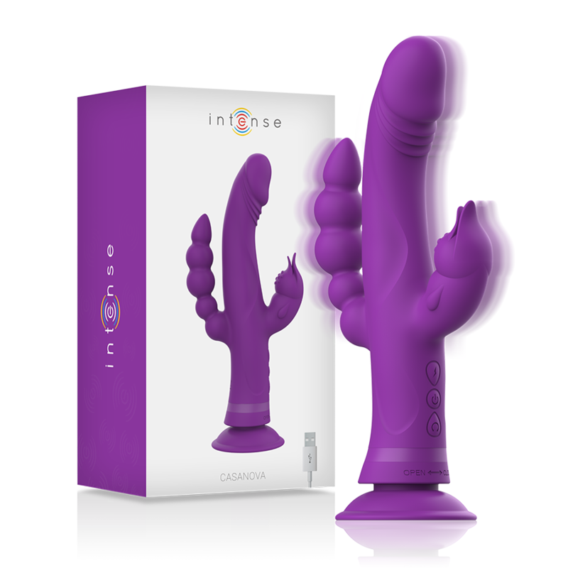 Vibromasseur Triple Plaisir Intense™ Casanova : Stimulation Point G, Clitoris et Anal