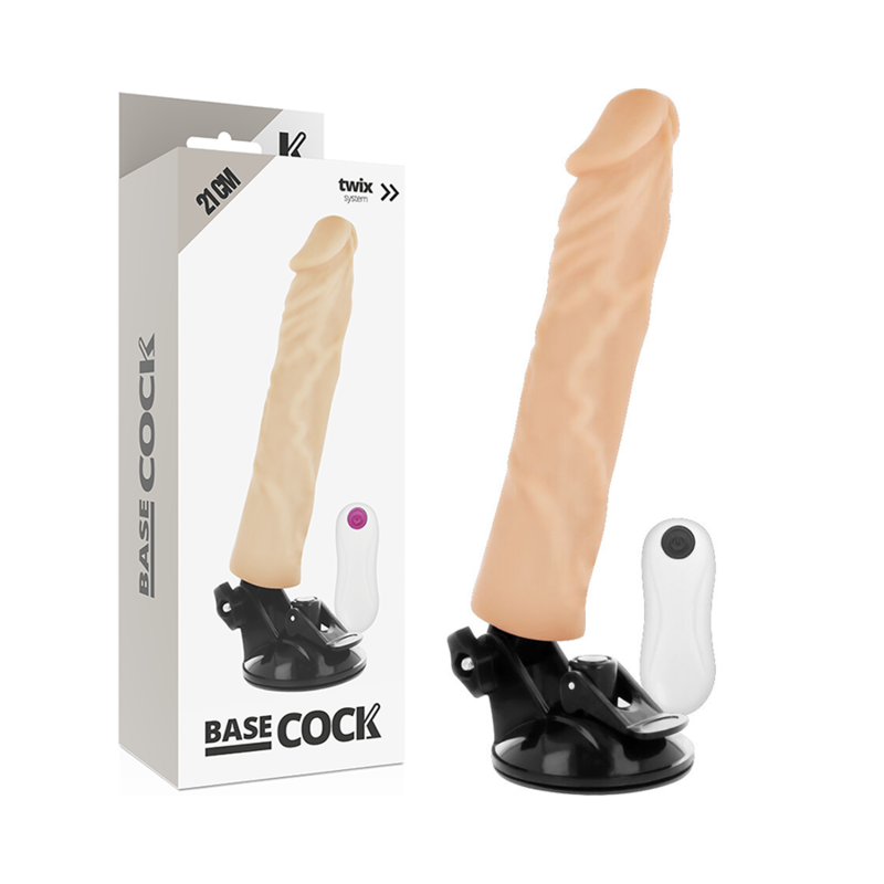 Gode vibrant réaliste BASECOCK avec ventouse et télécommande