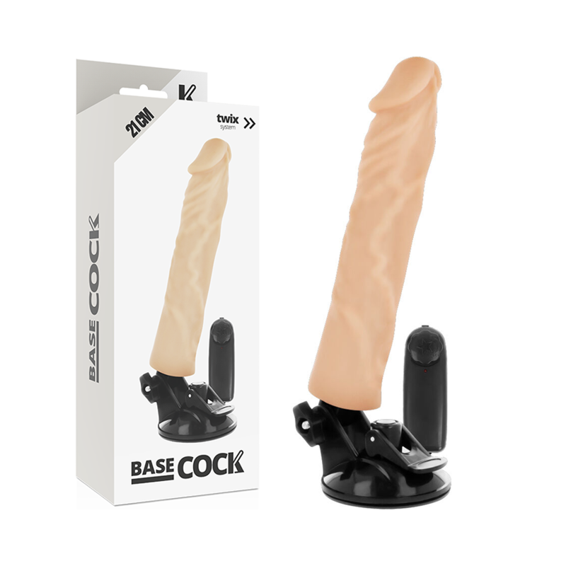 <strong>Gode vibrant réaliste</strong> BASECOCK avec ventouse et télécommande