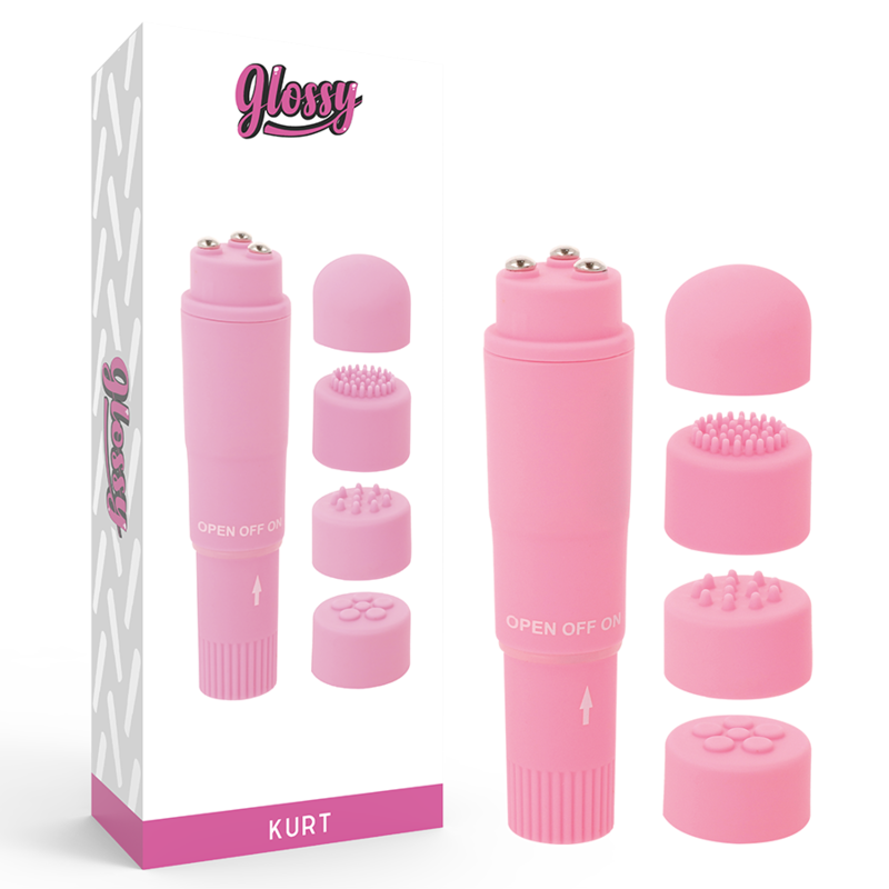 Mini vibromasseur puissant avec têtes interchangeables