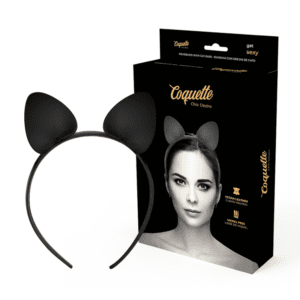 Bandeau avec oreilles de chat en cuir végétalien – Coquette Chic Désir