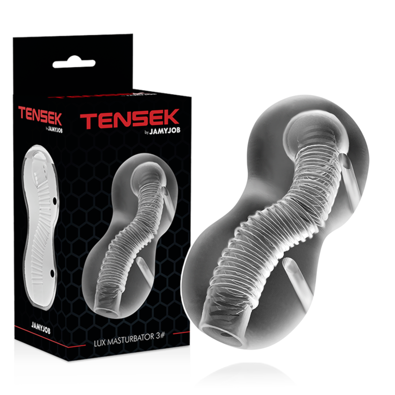 Masturbateur TENSEK 3 transparent – Plaisir visuel et sensations profondes