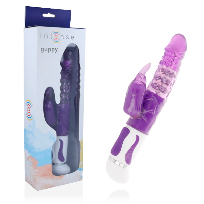 <strong>Vibromasseur rotatif avec stimulateur clitoridien</strong> : Guppy, pour un plaisir complet