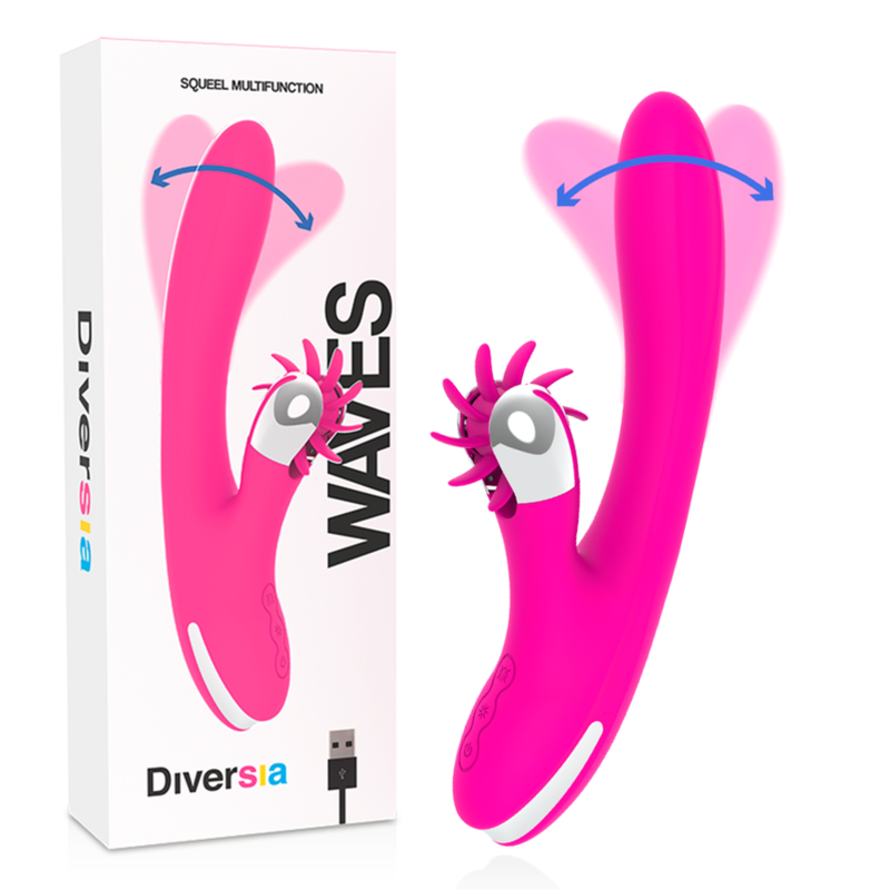 Stimulateur point G et clitoris Diversia Bunny Waves - Vibrations et ondes hypnotiques