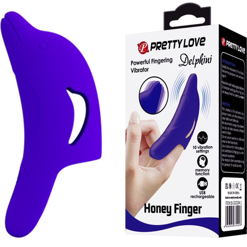 Vibromasseur de doigt en silicone Dolphin : plaisir tactile intense