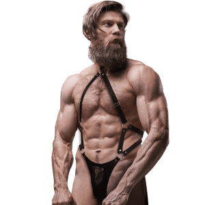 Harnais de corps en cuir végétalien sensuel et ajustable