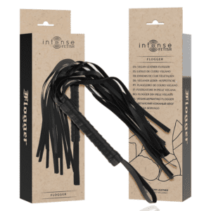 Fouet en cuir vegan INTENSE FETISH pour jeux BDSM raffinés