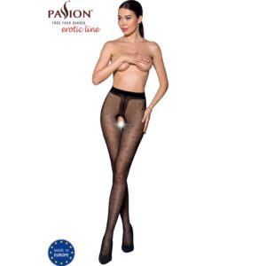 Bas sexy noirs Passion avec ouverture intime