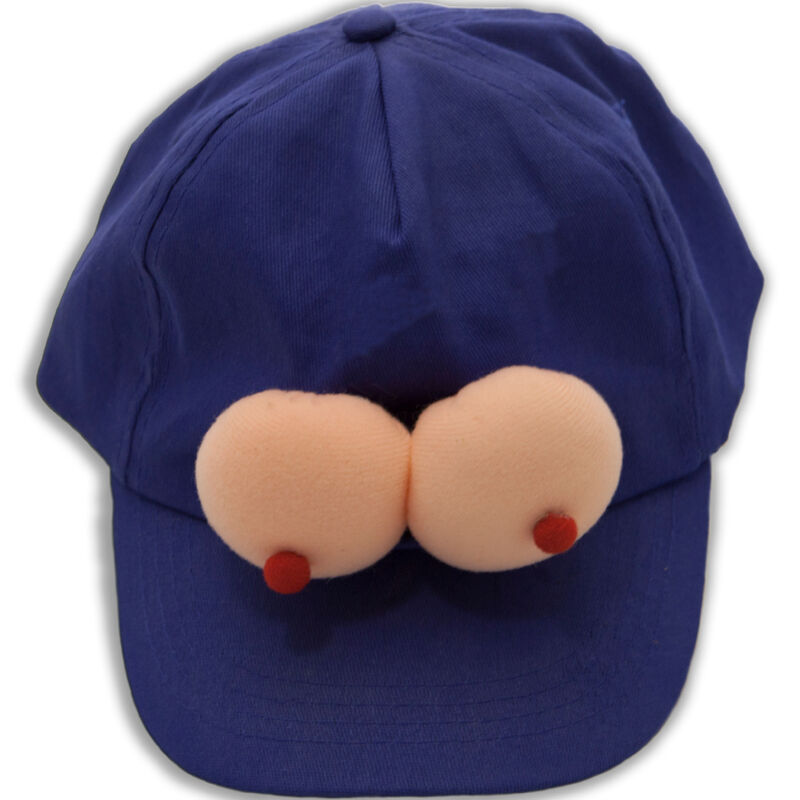 Casquette seins bleue – Accessoire sexy & fun pour soirées