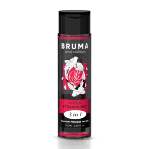 Huile de massage effet chaleur fraise BRUMA – Sensualité en douceur